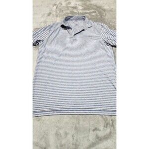 Johnnie-O Men's‎ Large Blue Striped Top Shelf UPF50 Short Sleeve Polo Shirt